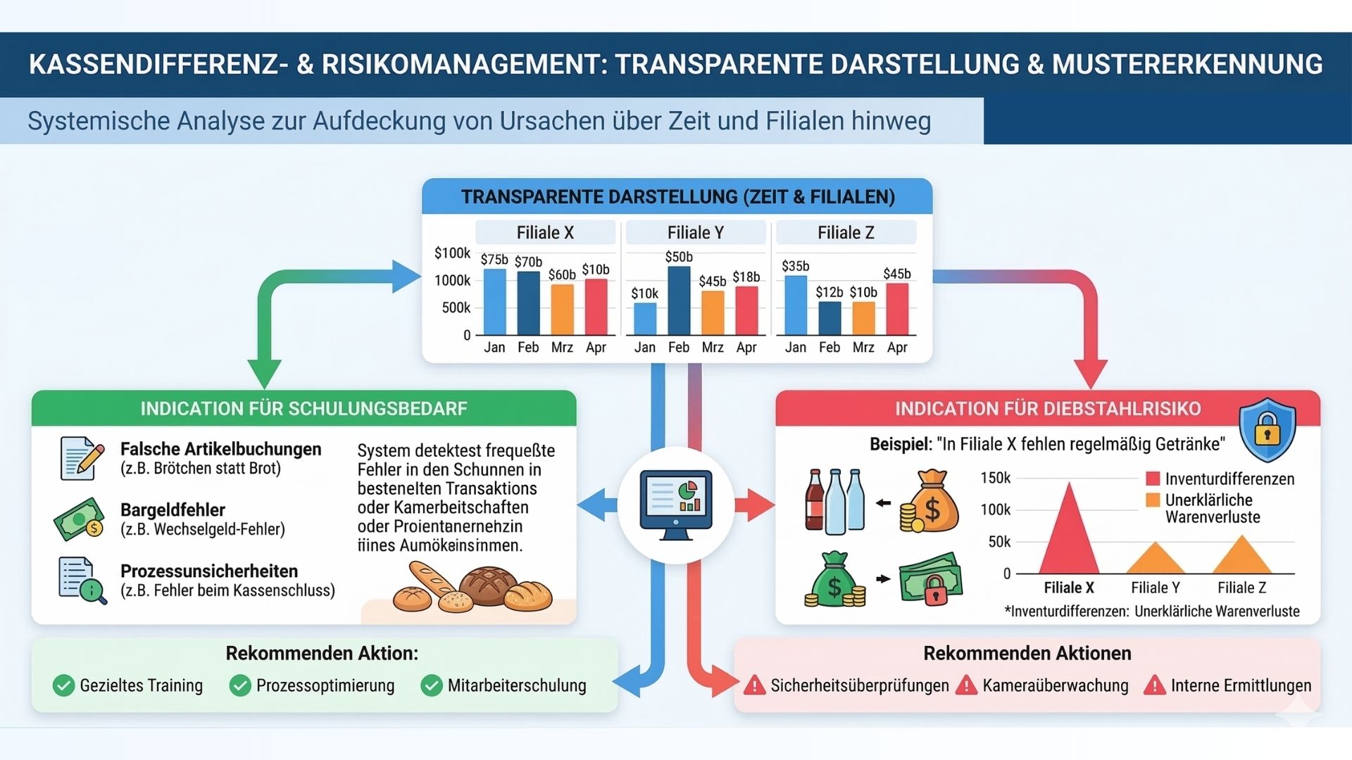 KASSENDIFFERENZ RISIKOMANAGEMENT TRANSPARENTE DARSTELLUNG MUSTERERKENNUNG